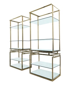 Brass & Glass Etagere - Pair