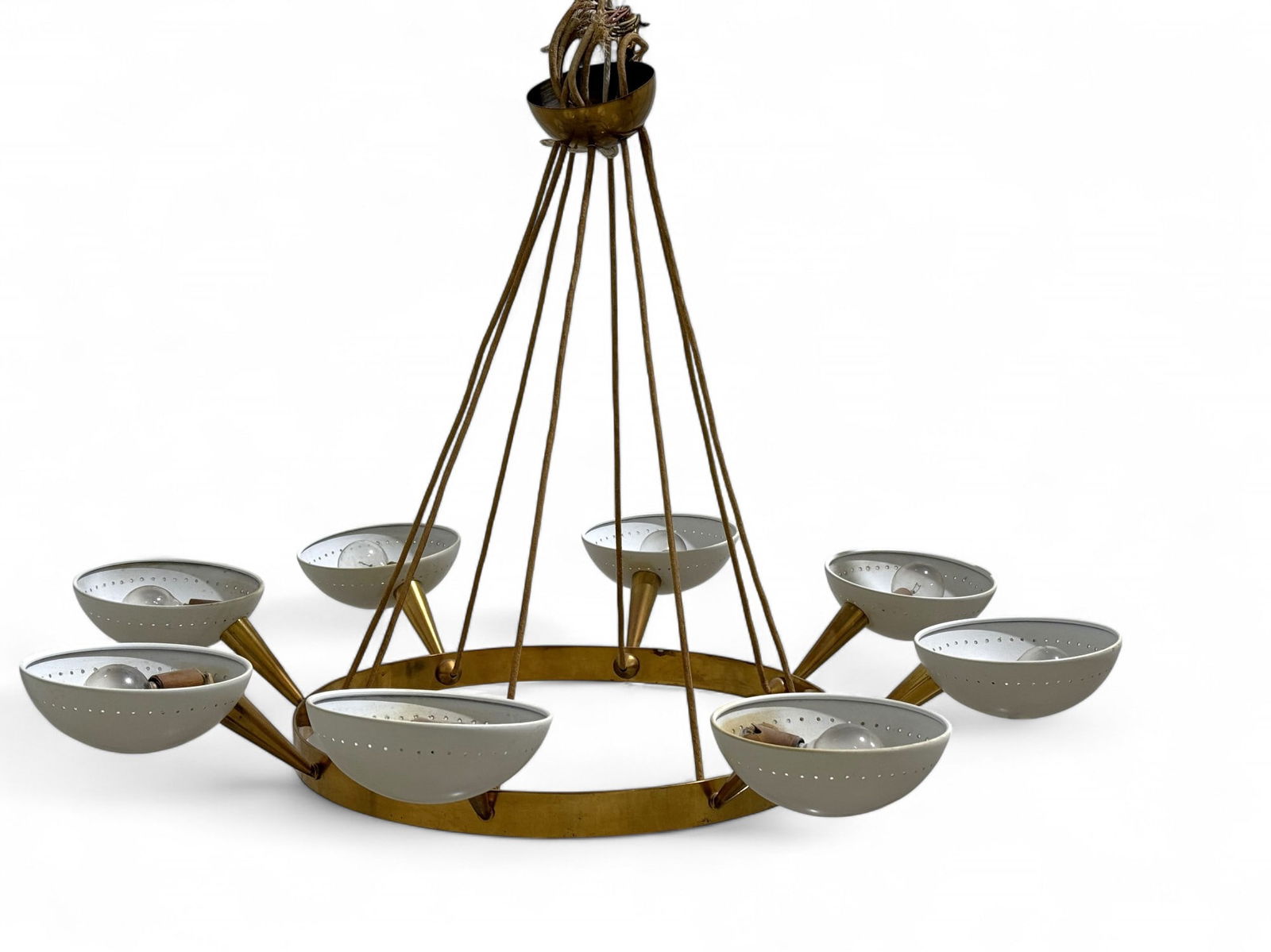 Oluce Brass & Tole  Italian Chandelier (1 of 15)