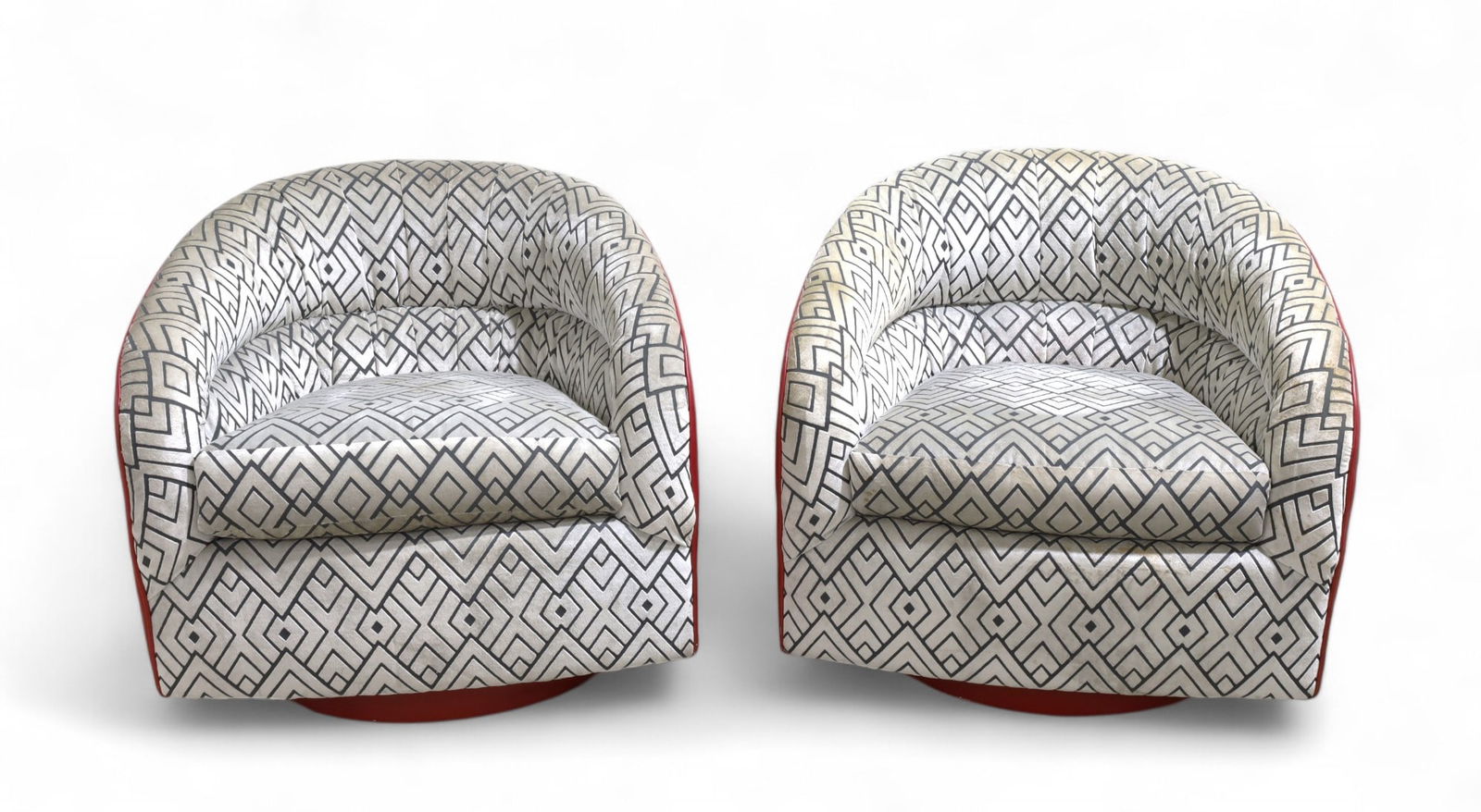 Milo Baughman Style Swivel Chairs - Pair (1 of 12)