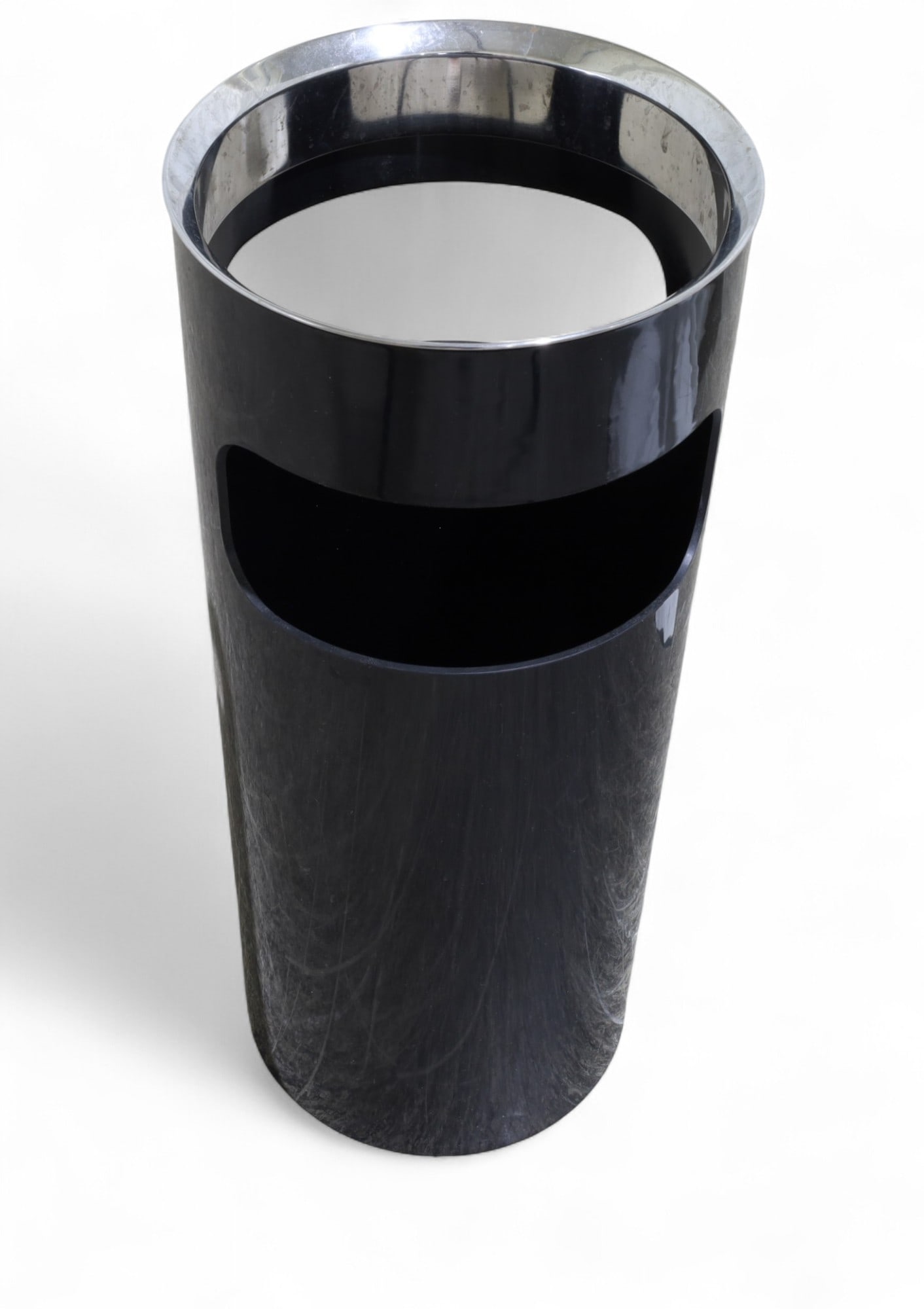 Kartel Umbrella Stand: A signed Kartel black and chrome umbrella stand Dimensions:24x10