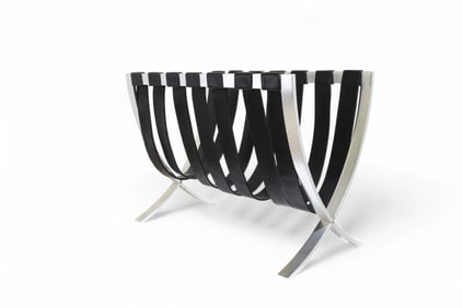 Leather & Aluminum Log Holder