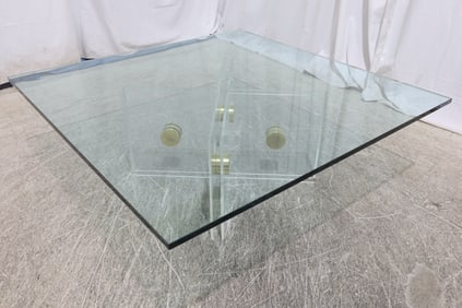 Lucite & Brass Coffee Table