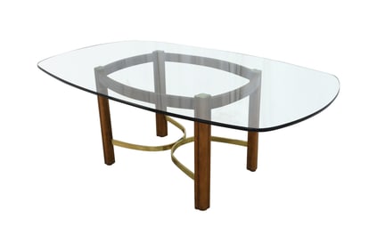 Glass & Brass Dining Table