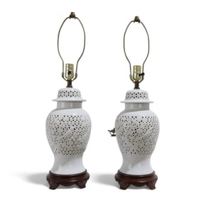 Blanc de Shin Openwork Lamps - Pair
