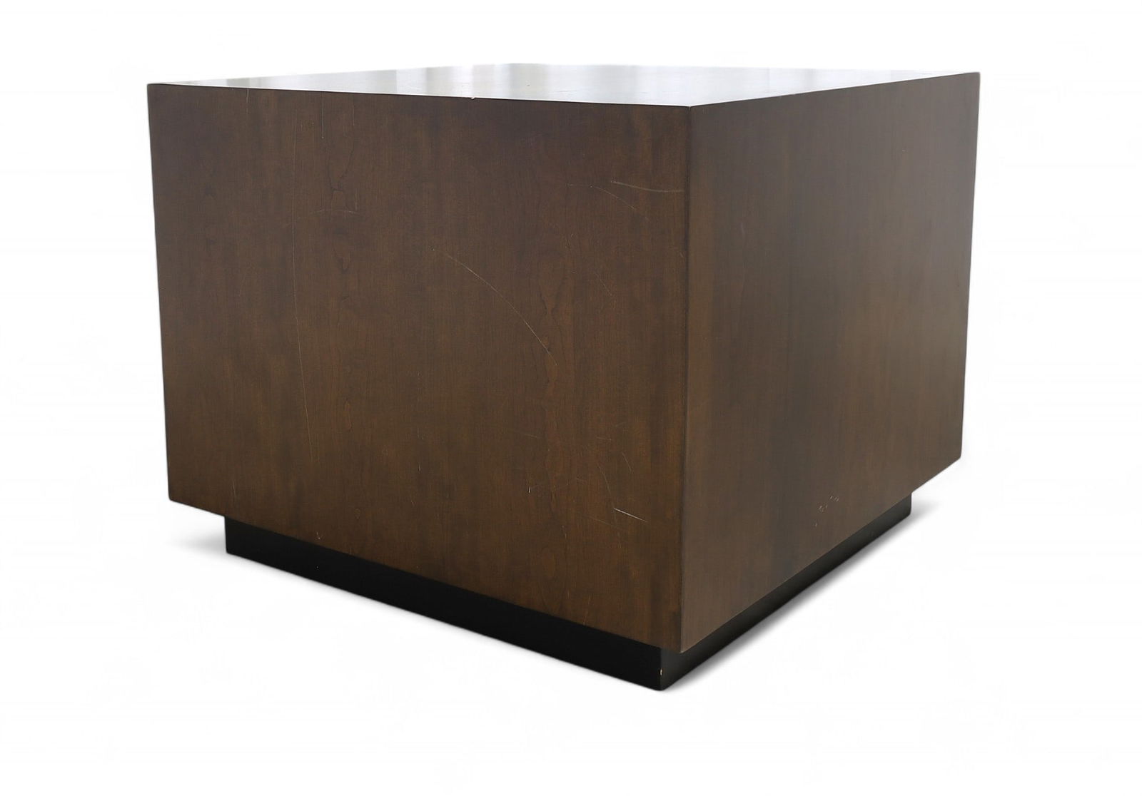 Mid Century Plinth Base Cube: A mid century modern cube on plinth base Dimensions:24x30x30