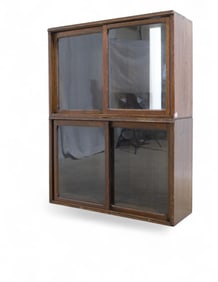 2 Part Stacking Oak Cabinet