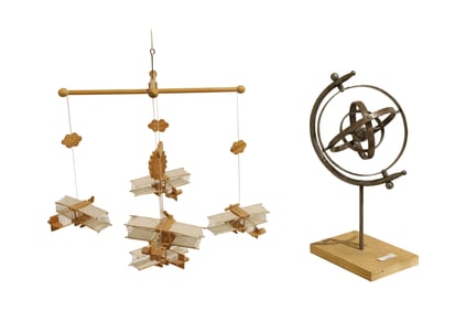 Iron Armillary & Bi Plane Mobile