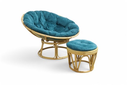 Rattan Papsan Chair & Ottoman