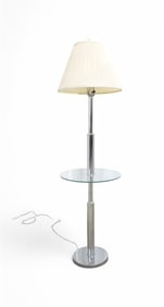 Mid Century Chrome & Glass Floor Lamp