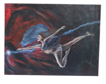 Signed Kat Hamilton Oil on Canvas