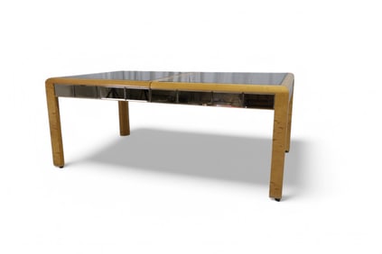 Burl & Smoked Mirror Dining Table