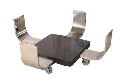Frattini Style Chrome & Marble Coffee Table Base