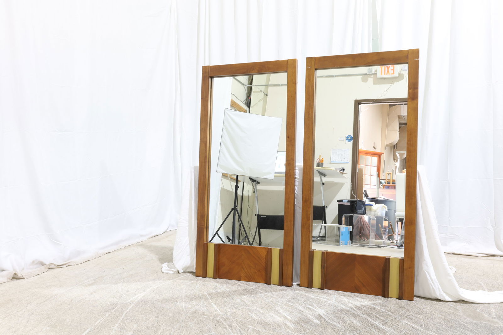 Mid Century Walnut Mirrors - Pair (1 of 4)