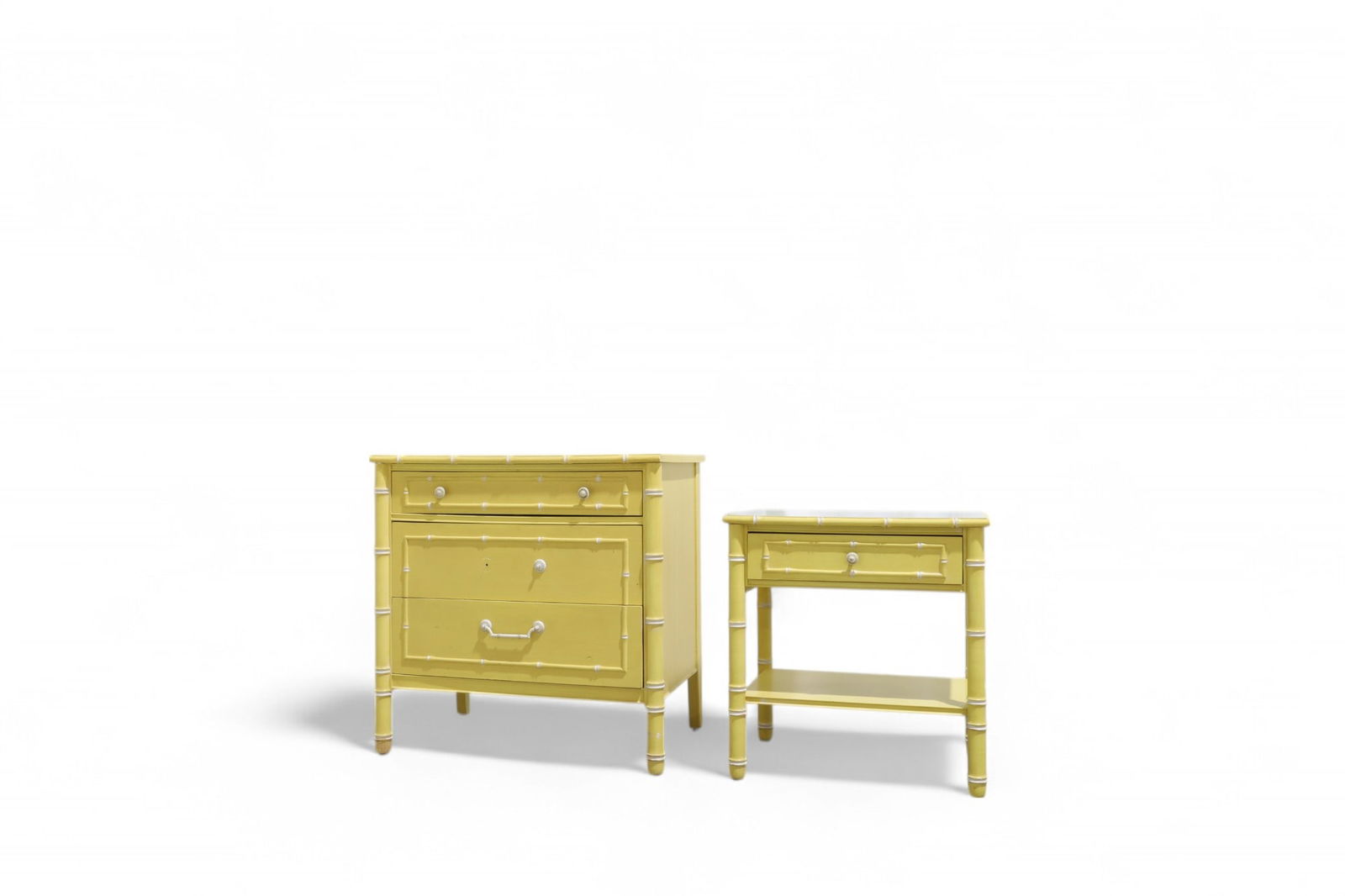 Thomasville Faux Bamboo Chest & End Stand (1 of 8)