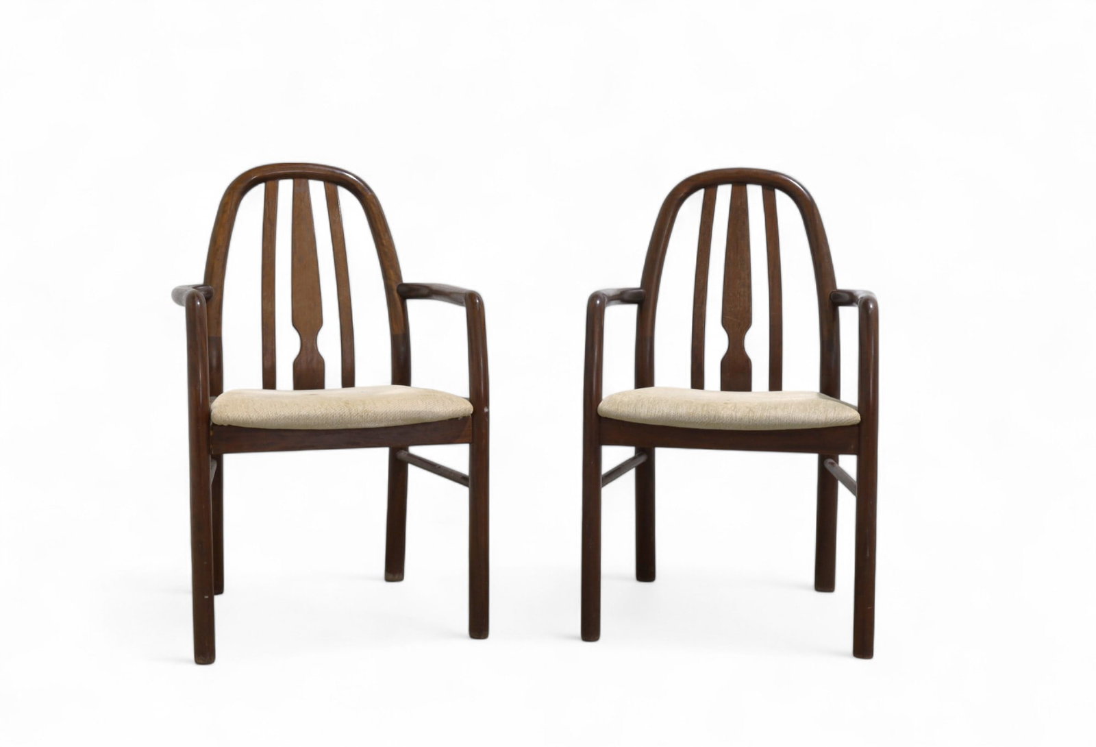 Uldum Danish Rosewood Arm Chairs - Pair: A pair of Uldum Danish rosewood arm chairs Dimensions:37x23x21 Seat Height:18