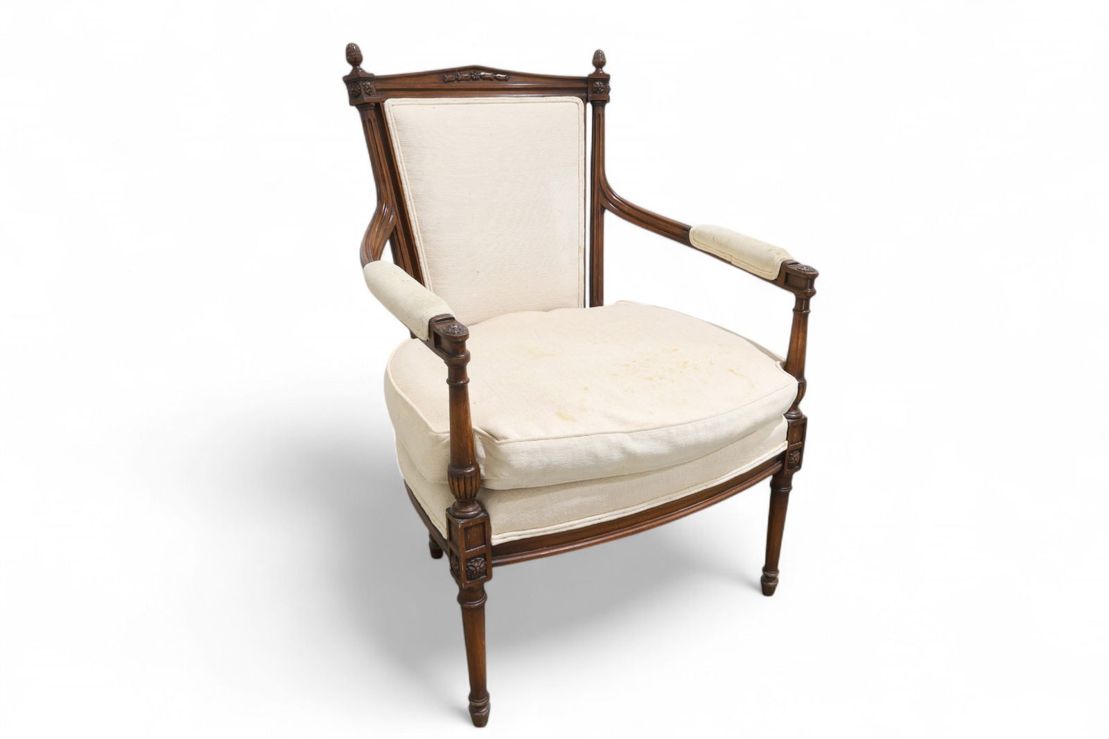 French Walnut Arm Chair: A French walnut arm chair Dimensions:35x26x26