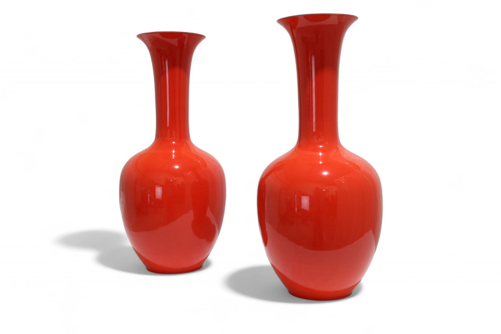 Chinease Tall Glass Vases - Pair (1 of 9)