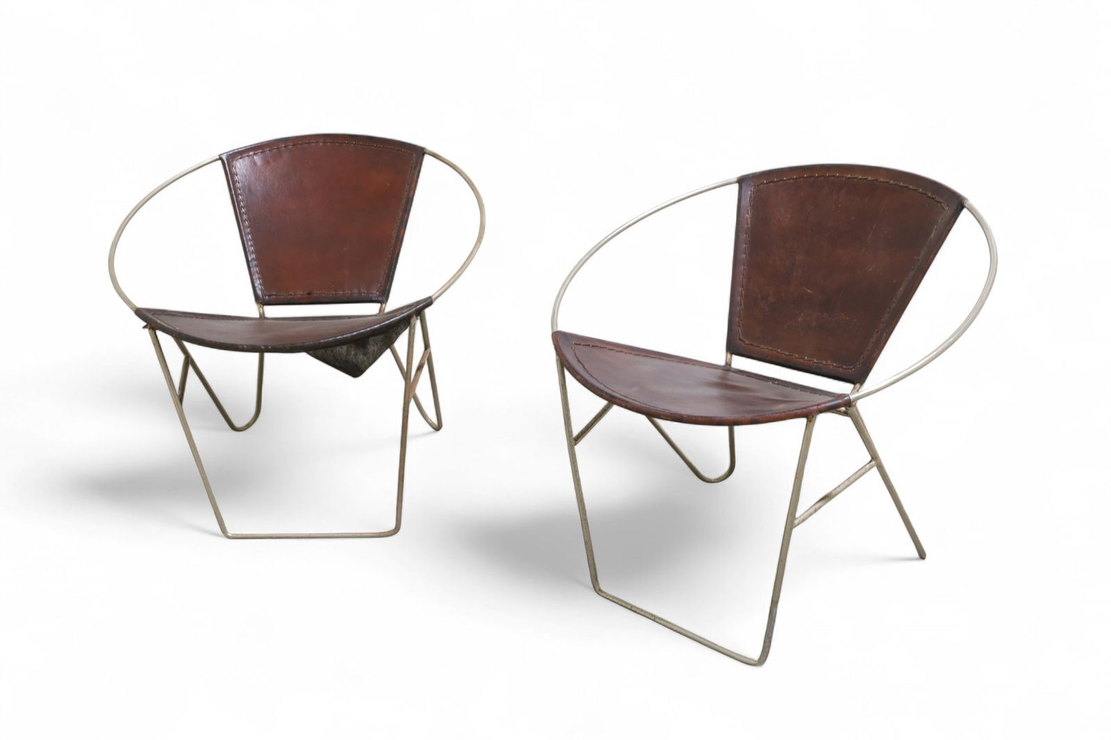 Iron & Leather Hoop Chairs - Pair (1 of 15)