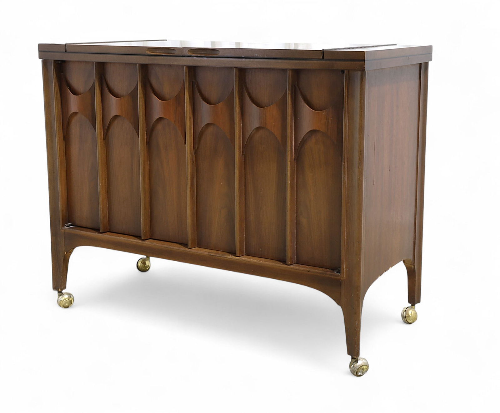 Kent Coffey Perspecta Bar Cart: A Kent Coffey Perspecta bar cart Dimensions:31x39x18.5 Open:62"