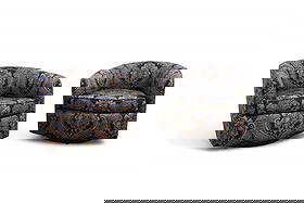 Milo Baughman (Attr.) Swivel Chairs - Pair: A pair of Milo Baughman attributed swivel chairs in original upholstery on ebonized wood bases Dimensions:24x28x27 Seat Height:16