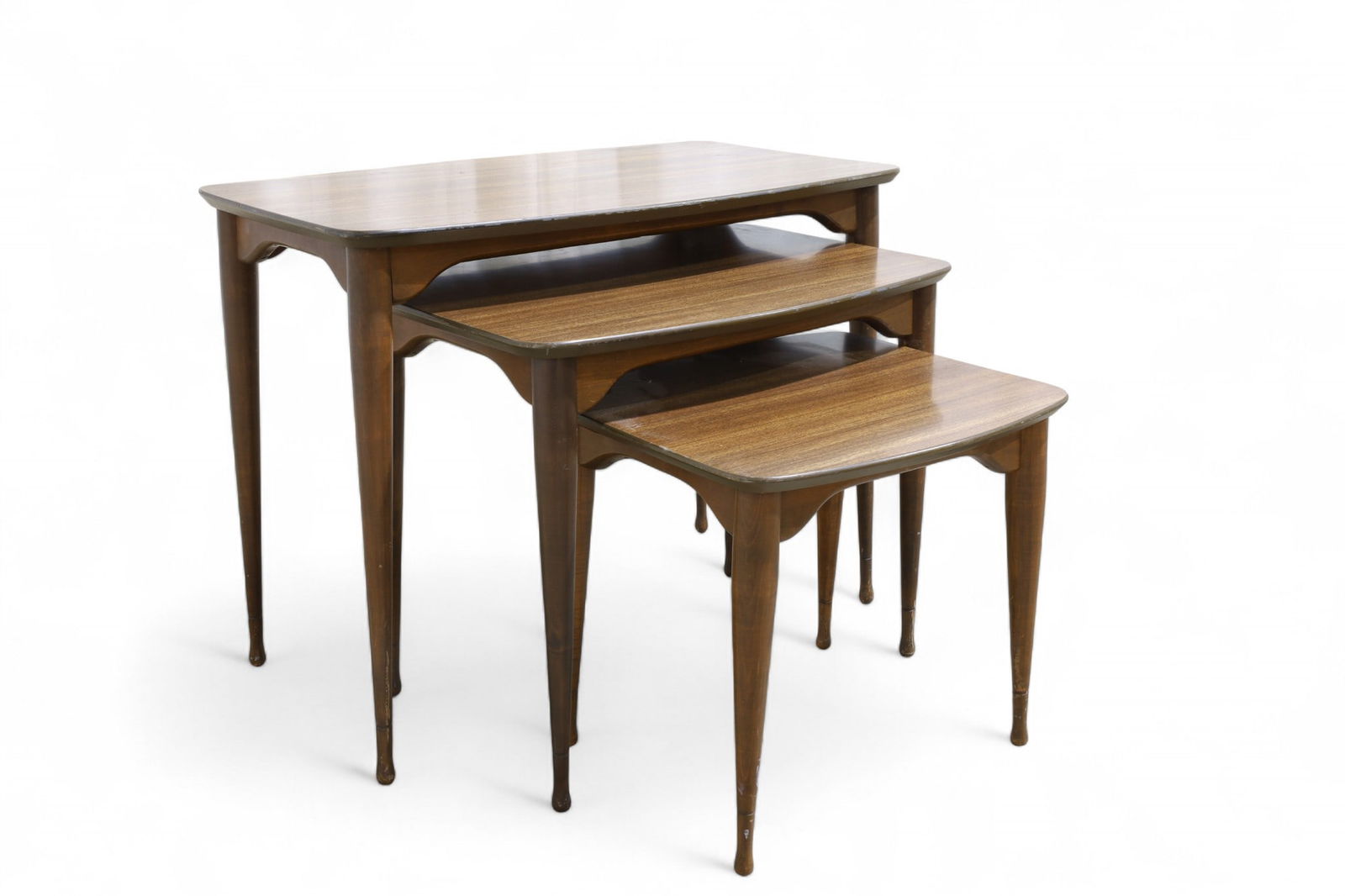 Mid Century Walnut Nesting Tables - 3 (1 of 8)