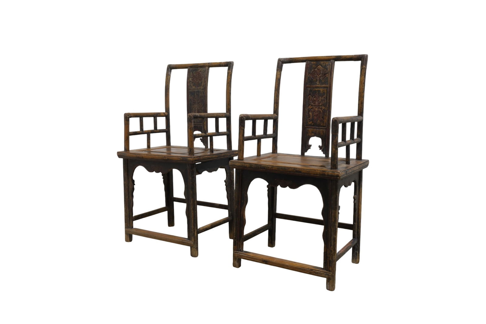 Antique Chinese Faux Bamboo Chairs - Pair (1 of 11)