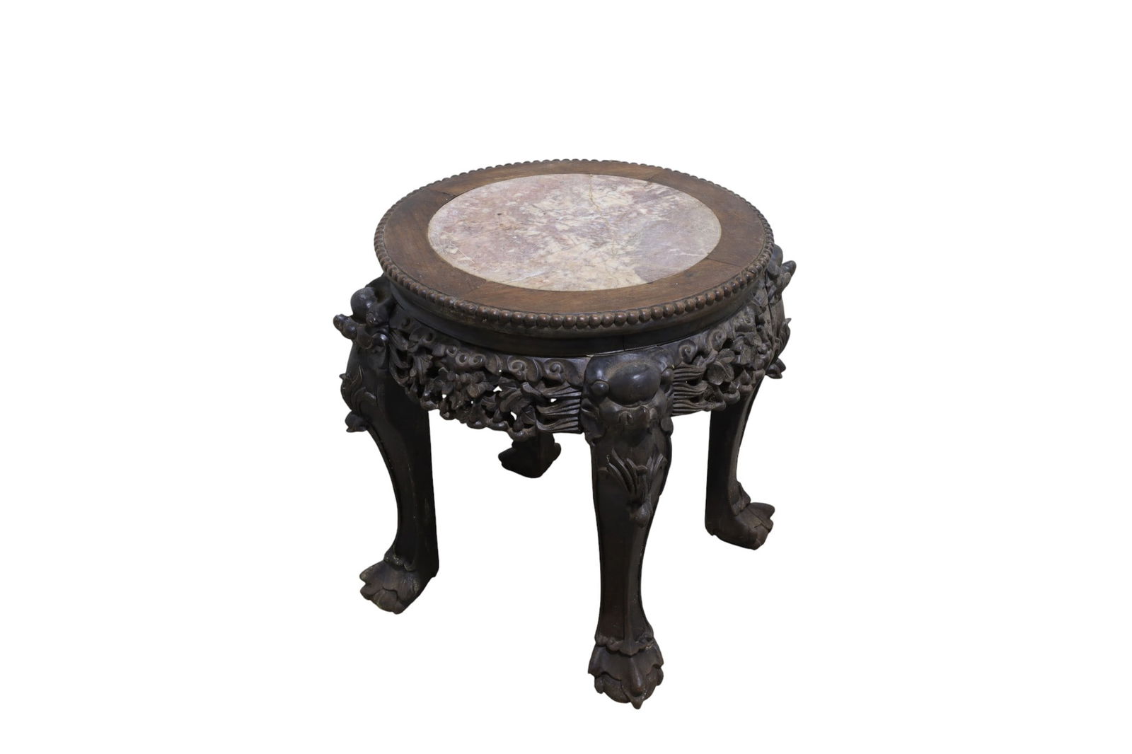 Chinese Redwood & Marble Stand (1 of 7)