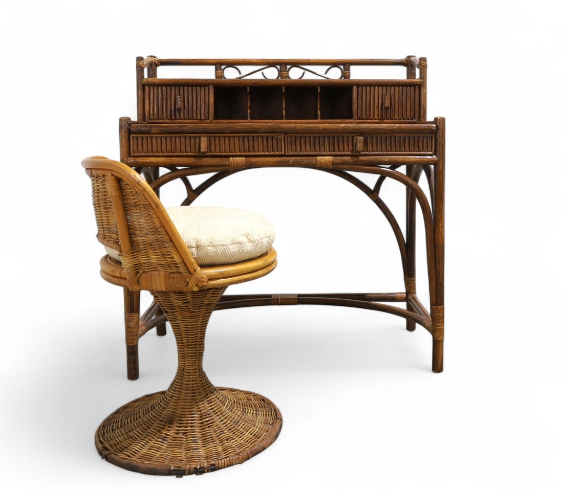 Rattan Desk with Wicker Chair (1 of 20)