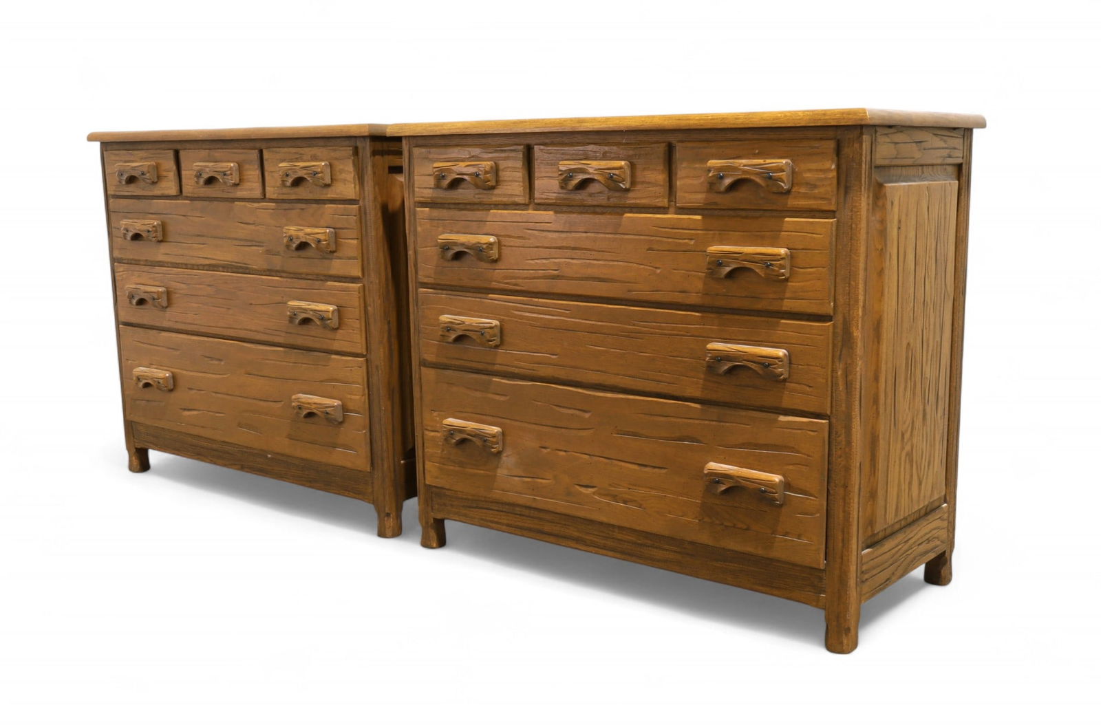 A. Brandt Ranch Oak Dressers - Pair: A pair of A. Brandt Ranch oak 6 drawer dressers Dimensions:35.5x42x20