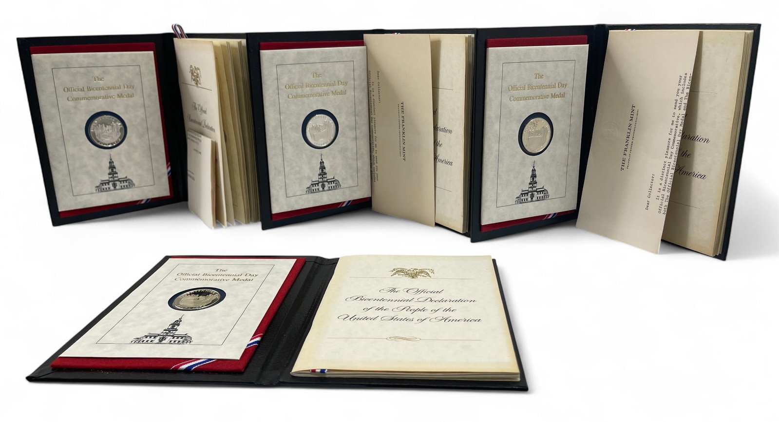 4 Bicentennial Day Commemorative Medals | 1976: The Official Bicentennial Day Commemorative Medal from 1976. Quantity 4 H:7.5" W:5.5" D:.5"