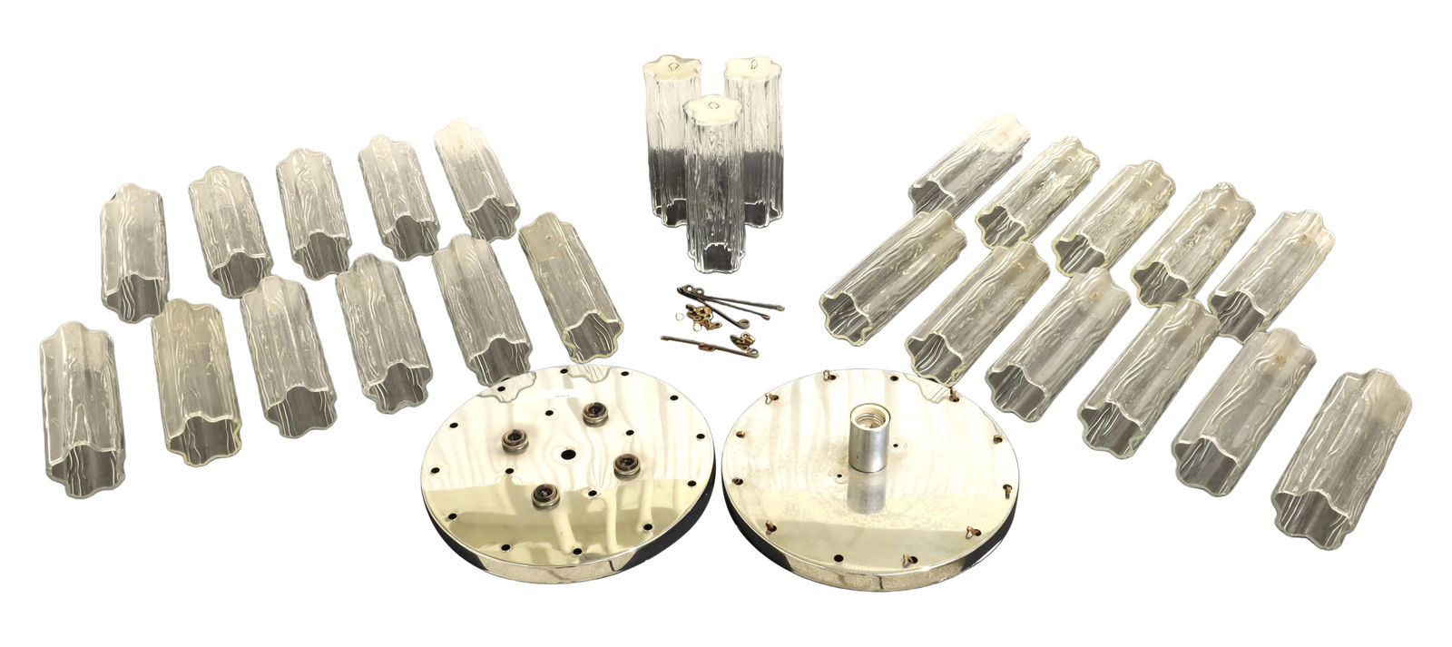 Italian Tronchi Glass Chandeliers - Pair (1 of 6)