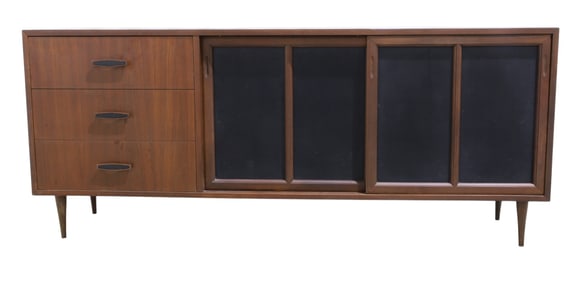 Mid Century Sliding Door Credenza