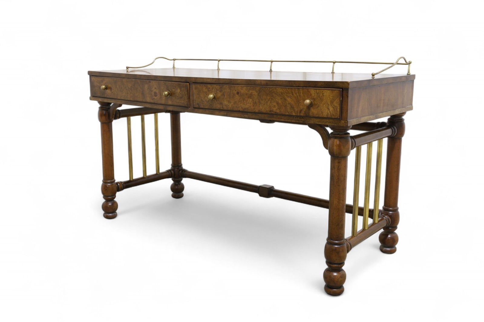 Burl & Brass Hollywood Regency Desk (1 of 12)