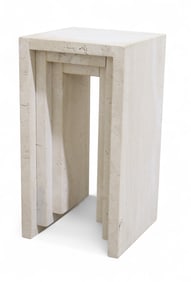 Travertine Layered End  Table