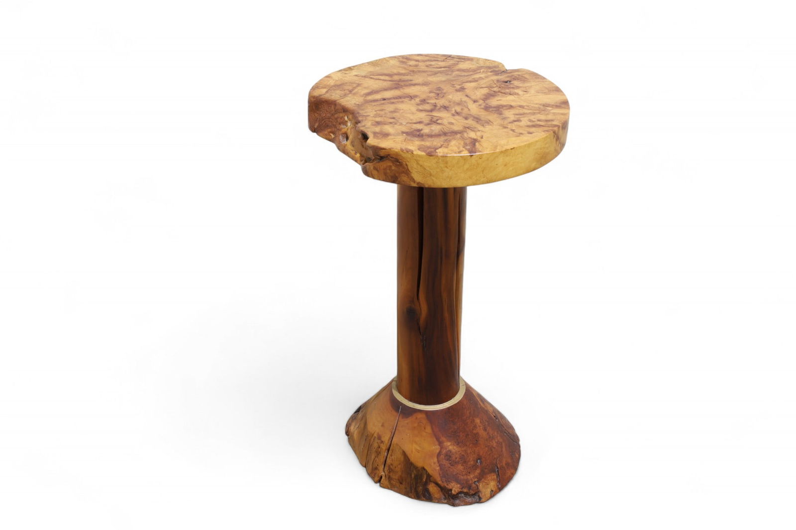 Live Edge Burl Pedestal Side Table (1 of 11)