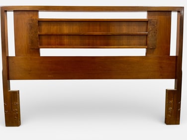 Young Manufacturing Walnut & Burl Headboard