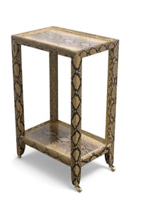 Tan and Black Python Skin Telephone Table