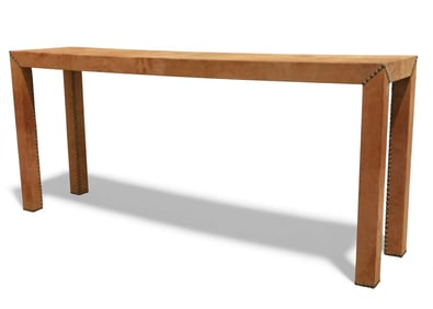 Suede Console Table