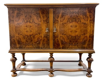 Italian Burl 2-Door Cabinet