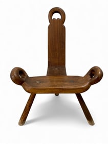 Primitive Handmade Wooden Birthing Chair
