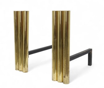 Danny Alessandro Brass Andirons - Pair