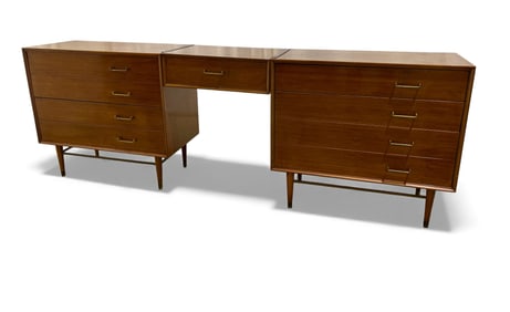 Mid Century Walnut Chests - Pair