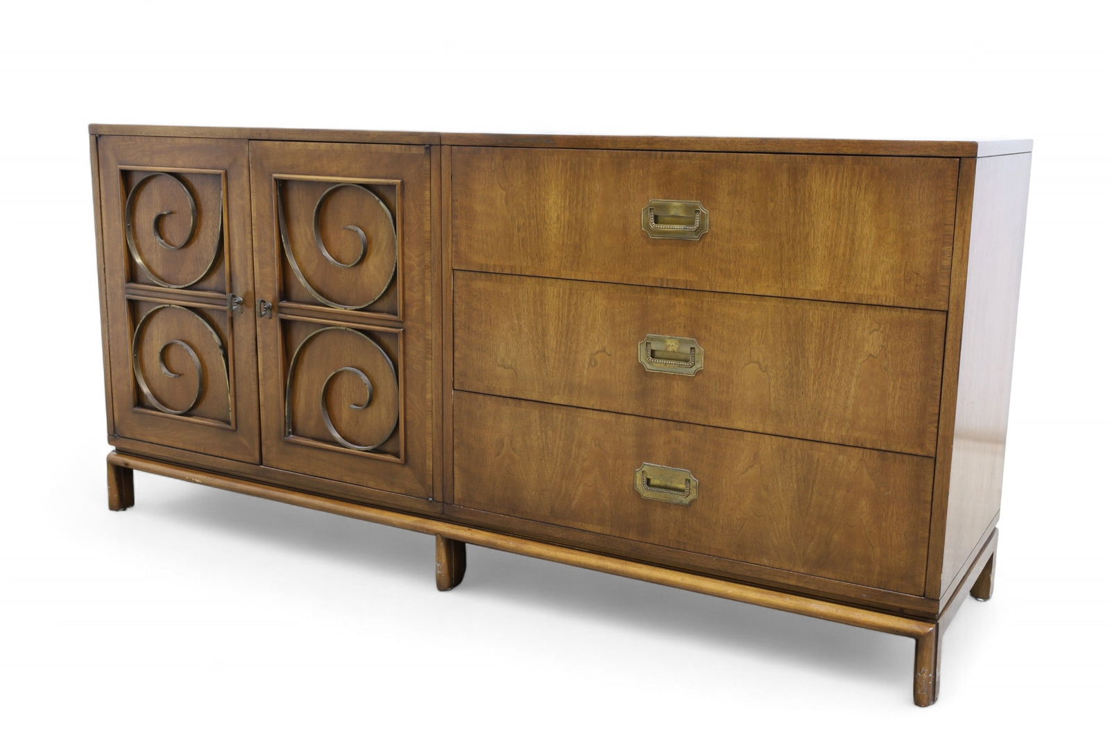 Mastercraft Credenza with Brass Swirl Detail (1 of 13)