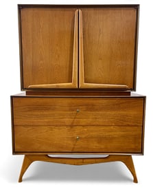 Vladimir Kagan Style Walnut High Chest