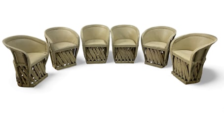6 Handmade Mexican Equipal Chairs