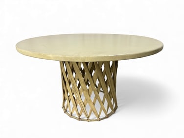 Handmade Mexican Equipal Round Dining Table