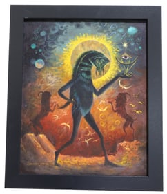 Signed Leonora Carrington - Oil on Board