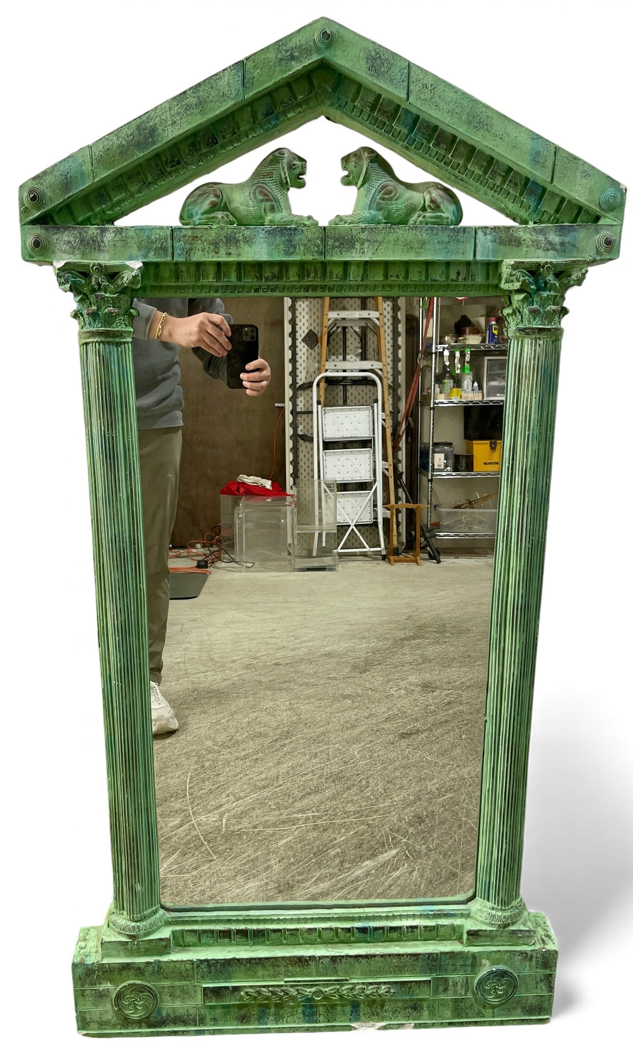 Neoclassical Style Verdigris Mirror (1 of 9)