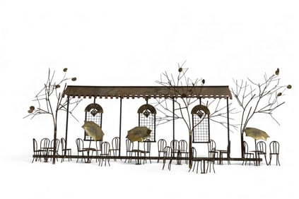 Signed Jere Paris Cafe Wall Sculpture