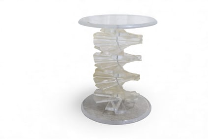 Lucite Spiral Helix Occasional Table